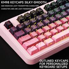 APAYADO ATTACK SHARK Gaming Keyboard Wired Mechanical Keycaps (Without Keyboard), Only KM98 PBT Keycaps Kit Fit Hot Swap X68HE - Multicolor - View 2