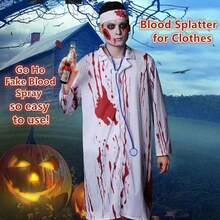 1 Botella de Spray de Sangre Falsa Lavable (60ml), Spray de Sangre Falsa de Halloween, Para Ojos, Ropa, Maquillaje de Payaso, Vampiro, Zombie, Monstruo