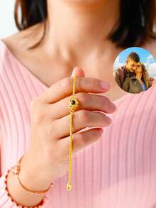 Brățară personalizată cu proiecție foto colorată, brățară personalizată rotundă cu proiecție foto pentru femei, bijuterii foto comemorative, brățară personalizată cu foto pentru iubită/mamă, cadou personalizat de ziua de naștere - Stilul 3 - Vizualizare 9