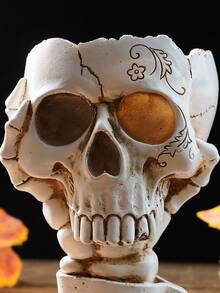 1 szt. Nowoczesna, kreatywna doniczka w kształcie czaszki, doniczka z żywicy w stylu vintage, europejska, dekoracyjna do ogrodu, odpowiednia do ogrodu i innych spersonalizowanych dekoracji