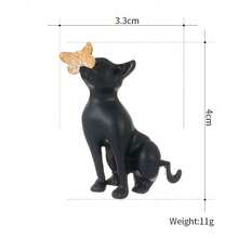 Black Cat Mouth Biting Bow Brooch Cute Cartoon Alloy Oil Drip Puppy Animal Brooch Simple And Versatile - 黑色 - 查看 3