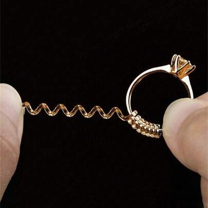 4个/8个装 - 4种不同型号的透明塑料弹簧隐形环调节器，螺旋环尺寸可调弹簧