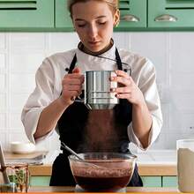 2.5 tazas/3 tazas/5 tazas, Tamizador de harina, Tamizador de acero inoxidable para hornear, Tamizador de malla fina de doble capa, Tamizador de manivela de una mano para azúcar en polvo, Tamiz de harina para hornear pasteles de acero inoxidable: Nuestro tamizador de harina para hornear está hecho de excelente acero inoxidable resistente a la corrosión que es ligero,