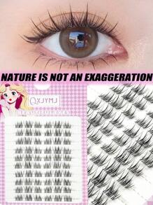 60 件/套自然 C 卷向日葵风格假睫毛，卡通设计，可重复使用，增强眼妆，睫毛簇，睫毛簇，单根睫毛，睫毛，假睫毛 - C - 查看 9