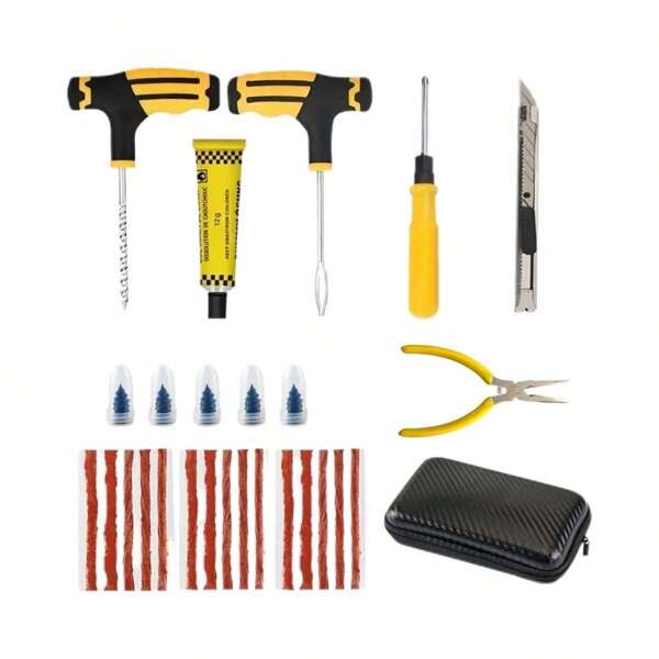 14 Stücke Reparatur Werkzeugsatz für Reifen, universelle Reparaturwerkzeuge für alle Reifen