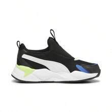 Puma Lightweight Shock-Absorbing Kids Shoes, Boys & Girls Children Sports Shoes, Slip-On Running Shoes, Size 30967610 - Black-red - View 5