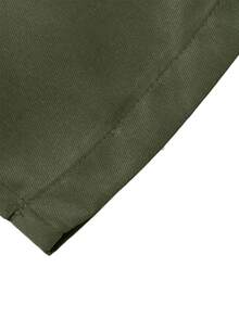 Pantalones cargo de unicolor para hombre talla grande, pierna recta holgada, múltiples bolsillos, deportes al aire libre, desplazamientos, casual, primavera/otoño - Verde militar - Ver 7