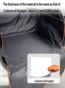 1pc Black 210T Taffeta Waterproof Car Trunk Pet Mat, Anti-Scratch Dog Outing Dog Stuff