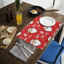 1 pieza/4 piezas/6 piezas Manteles individuales de lino con estampado de copos de nieve y árboles de Navidad, Navidad, regalo de Navidad, decoración navideña, adecuado para mesa de comedor, decoración para todo el año, manteles individuales modernos lavables, decoración de habitación, manteles individuales, posavasos, manteles de mesa de cocina y comedor, decoración de fiesta interior y exterior, decoración del hogar, regalo ideal