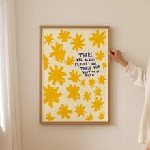 1pc There Are Always Flowers Quote Wall Art Picture Botanical Prints Canvas Paintings Motivational Posters Boho Flower Decor For Living Room,Bedroom,Apartment,Dorm Room Decor Gift For Her Unframed Or Framed