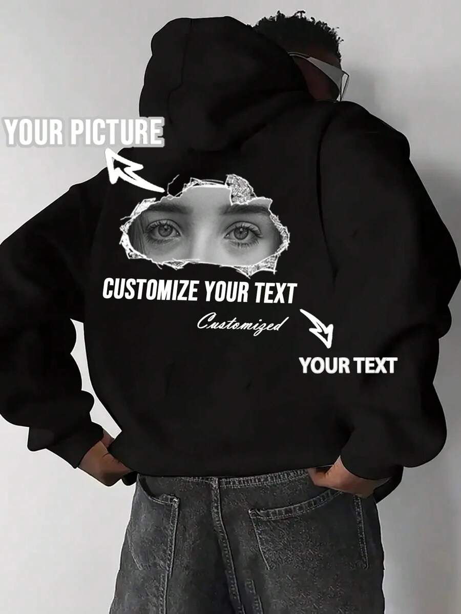 Customizable Classic Basic Men's Sweatshirt, Support High-Definition Image Printing On The Back (Such As Anime IP, Couple Portrait, Pet Photo, Art Pattern) And Provide Two Customizable Text Positions (Can Print Personalized Slogan, Name, Etc.) Ornamental,Dawg Stylish,Fashion,Hipster,Contracted,Easy Costume,Modest Fashion,Minimal Chic,Casual Custom,Unique,Personalized Ideal Gifts For Him Family,Boyfriend,Friends,Children , Fall Ornamental,Dawg Stylish,Fashion,Hipster,Contracted,Easy Costume,Modest Fashion,Minimal Chic,Casual Custom,Unique,Personalized Ideal Gifts For Him Family,Boyfriend,Friends,Children,Customized Men Clothing