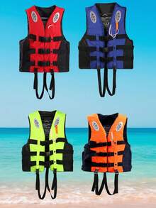 1pc Professional Life Jackets For Adults, Large Buoyancy Fishing Vests, Vests, Vests, Motorboats, Surfing Boats, And Convenient Swimming - Multicolor - View 2
