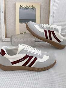 2025新款女士平底休闲运动鞋 - 紅白色 - 查看 7