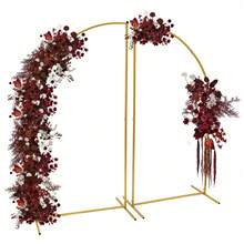 Set Of 2 Wedding Arches Made Of Iron, Sturdy Metal Arch Stands For Photo Background, Elegant Round Arches For Wedding Ceremonies And Parties, Easy To Assemble Decoration For Wedding Ceremonies, Birthdays, Photo Corners, Room Decorations, Festive Atmosphere - 金色 - 查看 3
