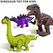 TEMI 3 Pack Electrical Walking Dinosaur Toys For Toddlers 2-4 3-5 Years With Sound And Light Up, Toddler Robot Dinosaur, Brachiosaurus, Stegosaurus Dinosaur Figures For Kids - 1 - View 4