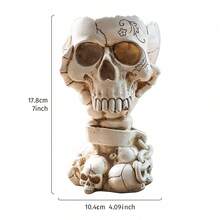 1 szt. Nowoczesna, kreatywna doniczka w kształcie czaszki, doniczka z żywicy w stylu vintage, europejska, dekoracyjna do ogrodu, odpowiednia do ogrodu i innych spersonalizowanych dekoracji