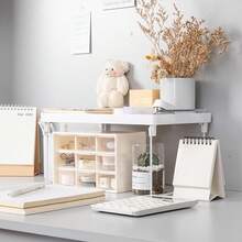 1 Piece Stackable Kitchen Storage Rack, Multi-Purpose Folding Open Storage Rack, Dorm Room Countertop Iron Tiered Shelf, Desktop Storage Rack Organizer Cabinet Compartment Divider, Rust Resistant, For Cabinets And Counters, Expandable, No Electricity Required