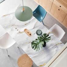 1 Roll 3D Marble Self-Adhesive Wallpaper, Multi-Color Peel And Stick Wallpaper, Can Be Stuck On Tiles, Kitchen Countertops, Cabinets And Walls, Bathroom Tile Decor, Thickened Waterproof Wallpaper Roll For Kitchen And Home Decor Wall Paper Wall Stickers Wall Decor Room Decor Wallpaper Stickers Wall Bedroom Decor Kitchen Decor - White Gold - View 9