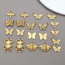 2pcs Gold Stainless Steel Butterfly Bee Charms Metal Flying Incests For Jewelry Making Charms Bracelets Necklaces Crafts Crafting Accessories