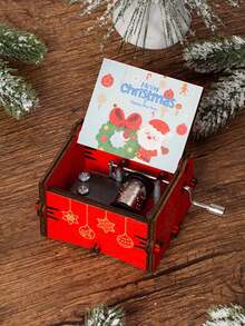 1 pieza Caja de música con cascabeles navideños, adorno de madera con campanas, decoración de Santa Claus viene a la ciudad, adecuado para Navidad, regalos festivos, decoración del hogar - Multicolor - Ver 43