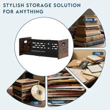 Vinyl Record Storage Holder Expandable Record Storage Rack With Adjustable Divider 60120 LP Album Storage For Vinyl Records Magazine Holder Rustic BrownB0DZBVLR7V[Am]13W90