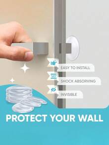 1pc/6pcs Silicone Wall Protector Pads, Self-Adhesive Door Knob Bumpers, Soft Flexible Cushion Stoppers, Twist-On Design, Waterproof, Suitable For Fridge, Garage, Office, Bathroom, Kitchen, Reusable Wall Protector Pads - Multicolor - View 7