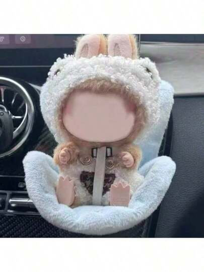 (عرض فقط) دمية لابوبو الناعمة المعلقة الجالسة في السيارة بطول 17 سم، دمية مقعد السيارة الجميلة بربطة عنق، ديكور فتحة تهوية السيارة ل- لابوبو
