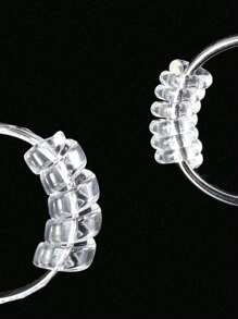 4个/8个装 - 4种不同型号的透明塑料弹簧隐形环调节器，螺旋环尺寸可调弹簧