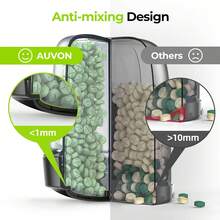 Large Pill Dispenser Can Store 7 Various Supplements, Travel Pill Organizer Bottle With Anti-Mix Design, Arthritis-Friendly Pill Holder With Wide Opening & Slider Lid, Includes 20 Blank Stickers,10133978