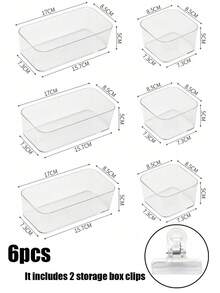 1/2/6 Pieces Of Simple Transparent Drawer Storage Box, Cosmetics Storage Box, 4 Sizes, Multi-Purpose Storage, Suitable For Office Desks, Cabinets, Dressing Tables, Cosmetics And Skincare Products, Interior Decoration, Home Decoration, Bedroom Decoration ,Jewellery Box,Pouch,Makeup Brush Holder,Brush Holder,Perfume Organiser,Pouch Bag - Multicolor - View 20