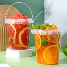 34-Ounce Reusable Plastic Cups With Lids And Straws (5/10 PCS) – Ideal For Iced Beverages, Fruits, Ice Storage, Suitable For Parties, Festivals, And Daily Use - trong suốt - Xem 11