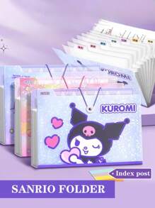 1pc Cartoon Sanrio Character File Folder, 8-Layer Large Capacity A4 Document Organizer, Elementary Student Paper Holder, Transparent Insert Page Data Bag, High-Quality Children File Folder - Multicolor - View 2