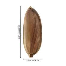 Leaf-Shaped Wooden Tray, Acacia Wood. Suitable For Decoration, Kitchen Placement, Multipurpose Use - Yellow - View 14