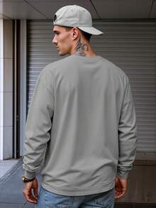 Men's Crew Neck Thick Sweatshirt With Straight Fit For Winter And Mid-Season