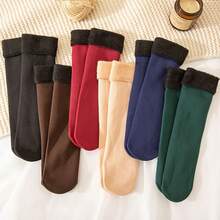 8 Pairs Of Warm And Comfortable Men's And Women's All-Purpose Thermal Socks - Soft, Breathable, And Elastic Mid-Calf Boot Socks, Suitable For Cold Weather - Filled With Fleece, Single Color. It Is Recommended To Wash By Hand To Extend The Service Life - 7 cặp màu pha trộn - Xem 5