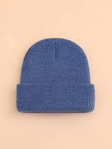 1pc Baby Solid Color Knitted Hat, Fashionable Casual Warm Knitted Cap, Adjustable Suitable For Baby Boys And Girls In Autumn/Winter - Multicolor - View 14