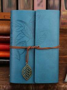 1pc Personalized Customized Vintage Leather Cover Notebook, Travel Journal, Loose-Leaf Notepad, Back To School Student Writing Notebook,Christmas Gift Supplies