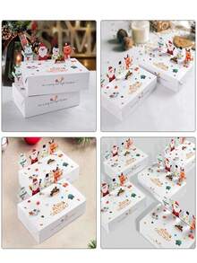 10pcs/20pcs Christmas Cute Critter Cubic Party Gift Box Christmas Candy Folding Gift Carton For Christmas Party, Christmas, Santa Sleigh Gifts, Party Supplies Christmas Surprise Gift Box Back To School, Back To School Supplies - Multicolor - View 8