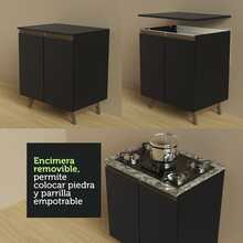 Cocina Integral Modular Completa Madesa Reims 260cm Negro Marrón - Negro y Marrón - Ver 8