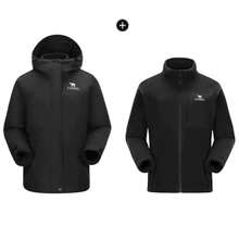 CAMEL CROWN Women's Outdoor Climbing And Wilderness Jacket, 3-In-1 Windproof Waterproof Mountaineering Coat - Phantom Black - View 2