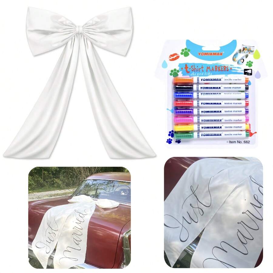 Giant Bow + Marker Pen Bow Background, Birthday Party Room Wall Decor, Huge Ribbon Tie Hanging Gift Dust Wall Decoration