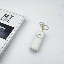 Personalized Customized Lipstick Bag Keychain, Lipstick Case With Mirror, Custom Name Anti Lost Lipstick Storage Bag, Bridesmaid Gift, Valentine's Day Gift, Engraved, Stainless, Unisex, Casual, Custom, For Father's Day, For Graduation, For Weddings, For Housewarming, School Supplies, For Teenagers, Junior High School Students