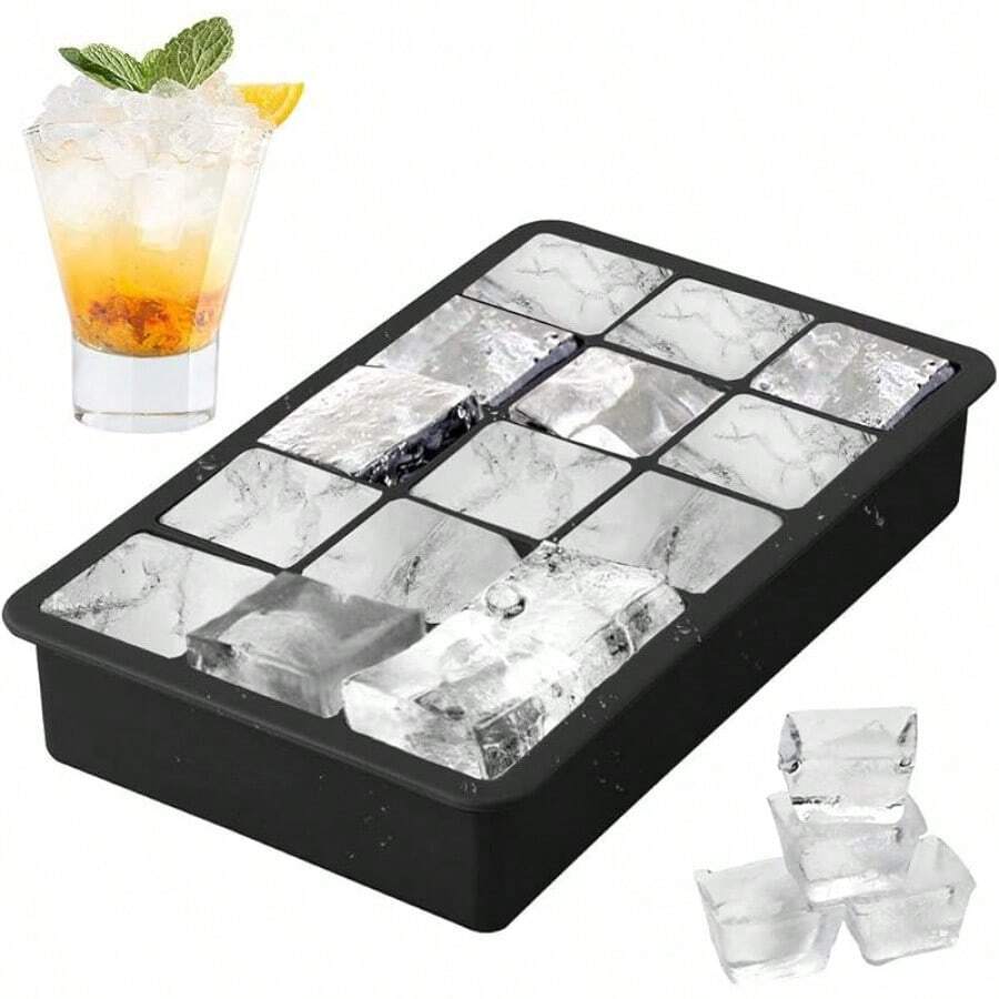 Moldes de Silicona para Hielo Reutilizables con Tapa, 8 Cubos - B- 15 Cubos, 1 Pieza - Ver 1