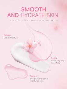 LAIKOU 櫻花美白護膚套組 (潔面乳 50g & 化妝水 100ml & 精華液 17ml & 眼霜 15g & 面霜 25g) 深層滋養保養禮盒 保濕臉部護理 SPA 女士與女孩適用 - 粉色 - 查看 5