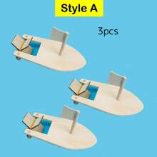 1/3/6pcs DIY Wooden Sailboat Craft Kits - Manufactured Wood, Rubber Band Powered, No Feathers, Electricity-Free Handmade Decoration Model Boats, Paddle Boats Paint And Decorate For Projects, Make Your Own Sailboat Craft