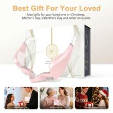 COSYGLOW Under Eyes Red Light Therapy Massager Glasses, Microcurrent Eye Face Red Light Beauty Device, 4D Wrap Around  Eyes Massager Used For Removing Eye Wrinkles, Eye Bags, Fine Lines,Dark Circles,Pink