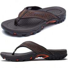 KIIU Mens Thong Sandals Indoor And Outdoor Beach Flip Flop - Brown 81 - View 7
