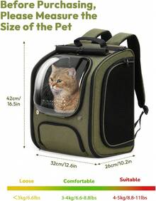 Zaino per animali domestici - Verde Oliva - Visualizzare 9