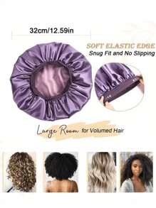 3pcs Women's New Wide Version Solid Color Silk Nightcap, Satin Hair Cap - Soft Shower Cap, Equipped With Comfortable Elastic Band, Suitable For Daily Use, Silk Cap, Satin Cap, Christmas Gift, Gift For Girlfriend, Gift For Boyfriend, Gift For Family, Gift For Dad, Gift For Mom, Suitable For Home, Bathroom And Bedroom Use. Good Helper For Home And Bathroom Decoration, Summer Back To School Season.