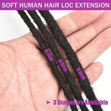 CEXXY 0,6 Breite Dreadlocks, brasilianisches Echthaar, gehäkelte Zopf-Haarverlängerung, Echthaar-Loc-Extensions, 10 Stränge Dreadlock-Extension, Echthaar, vollständig handgefertigt, Echthaar-Dread-Extension für Männer, Frauen und Kinder, Echthaar-Locs können gelockt und gefärbt werden, 15,2 - 50,8 cm, 1B